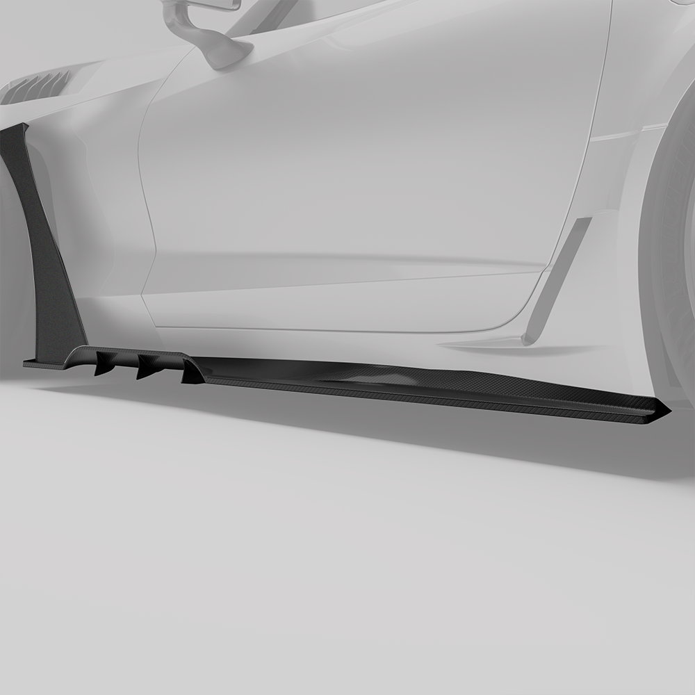 Revozport Corvette C7 Carbon Fiber Side Skirts