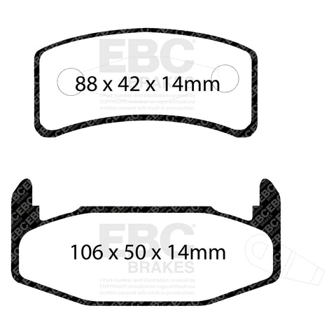 EBC Yellowstuff 4000 Series Street and Track Brake Pad Set (DP4978R) Image 2