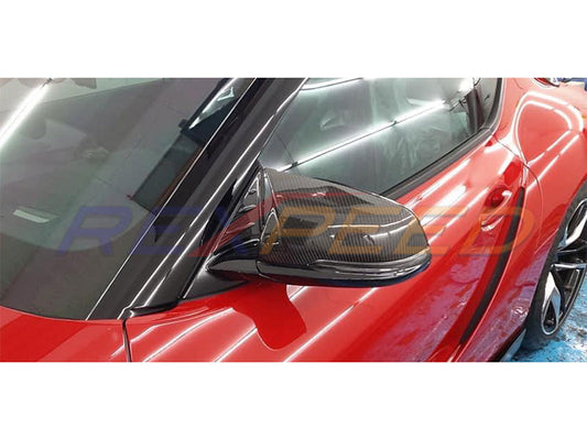 Rexpeed Carbon Fiber Mirror Caps Gloss for Toyota Supra 2020+