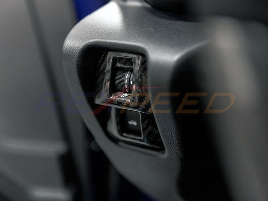 Rexpeed Dry Carbon Light Switch Panel Cover Gloss for GR86 / BRZ 2022+