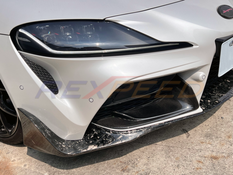 Rexpeed Dry Carbon Lower Front Bumper Covers Matte for Toyota Supra