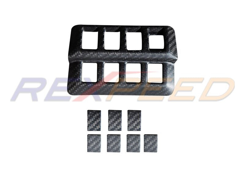 Rexpeed Dry Carbon Front Left Switch Button Covers Matte for Subaru WR
