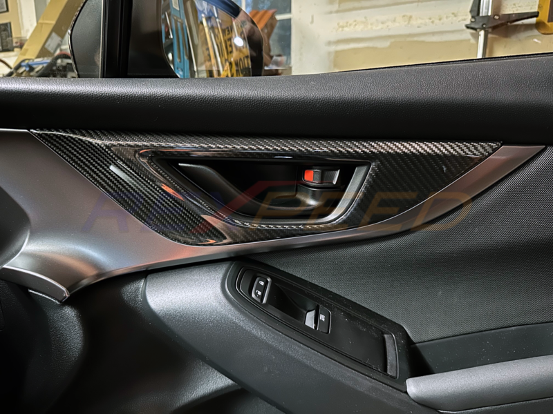 Rexpeed Dry Carbon Door Handle Trim Cover Set 4pcs Black for Subaru WR
