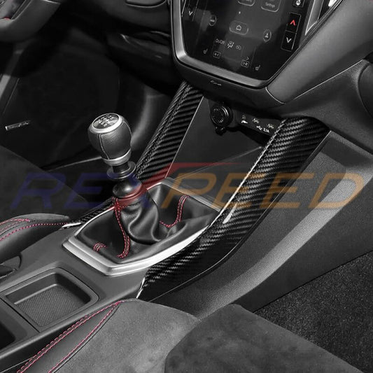 Rexpeed Dry Carbon Gearshift Side Covers Red MT for Subaru WRX