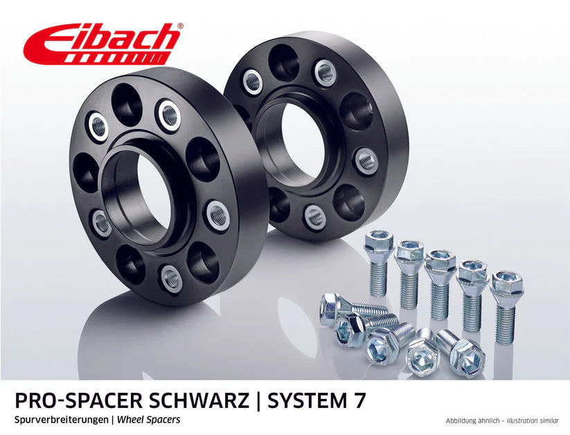 Eibach 20mm wheel spacers with 112x5 bolt pattern and 66.45mm center bore, showcased for enhancing vehicle performance.