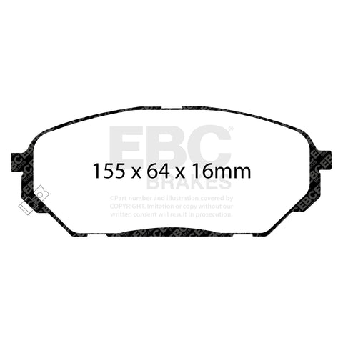 EBC Ultimax OE Replacement Brake Pad Set (DP1813) Image 2