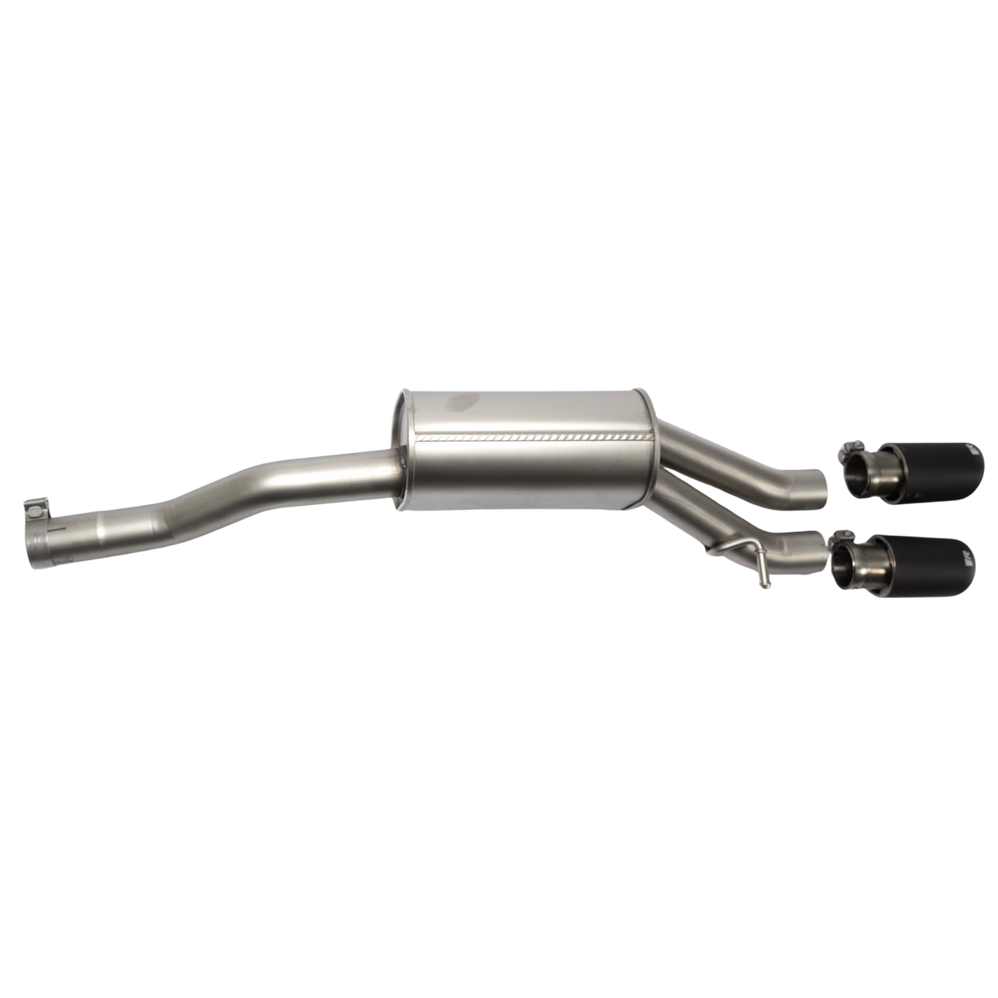 Axle Back Exhaust System for VW Polo 6 AW GTI 2x 84mm Chrome Rolled Edge Tips