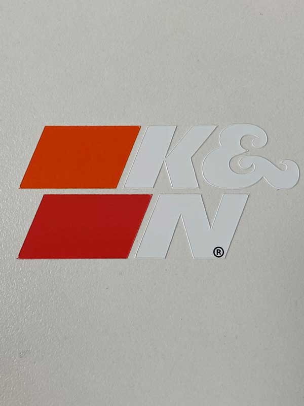 K&N Die Cut Decal 2.57" x 1.25" White (89-0018-1)