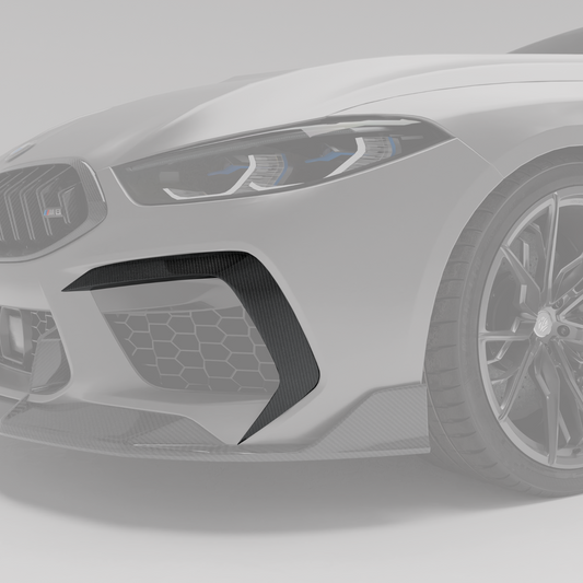 Revozport Carbon Fiber Front Bumper Canards for BMW M8 F93