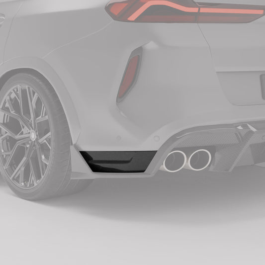 Revozport BMW X6M F96 LCI Carbon Fiber Rear Bumper Splitter