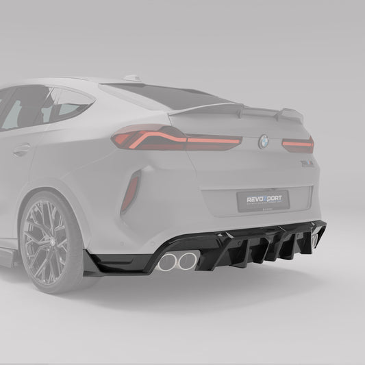 Revozport BMW X6M F96 LCI Carbon Fiber Rear Diffuser