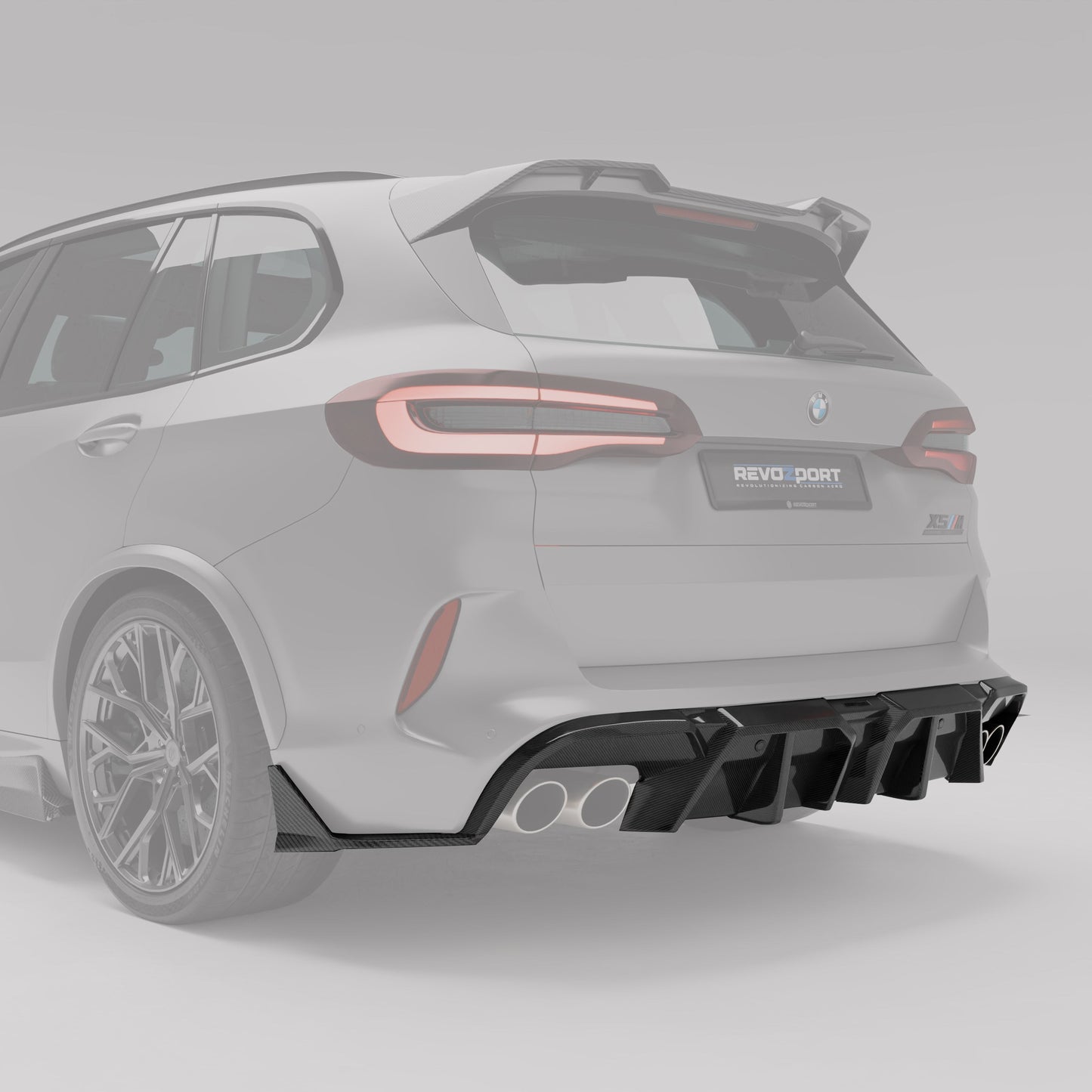 Revozport Carbon Fiber Rear Diffuser for BMW X5M F95 PRE LCI