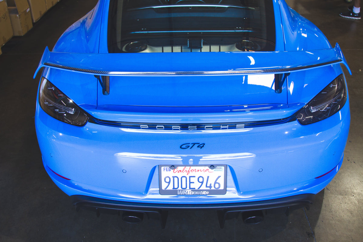 APR Carbon Fibre Gurney Flap for Porsche 718 Cayman GT4 Factory Wing 2020-2023 - image 14