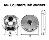Grade 5 Titanium M6 Countersunk Washer & Bolt Kit - 20 Piece