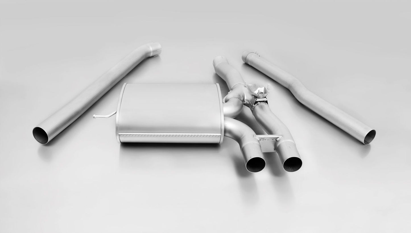 Axle Back Exhaust System for Mini Cooper S F55 2x 98mm Street Race Black Chrome Tips | Sound Controller