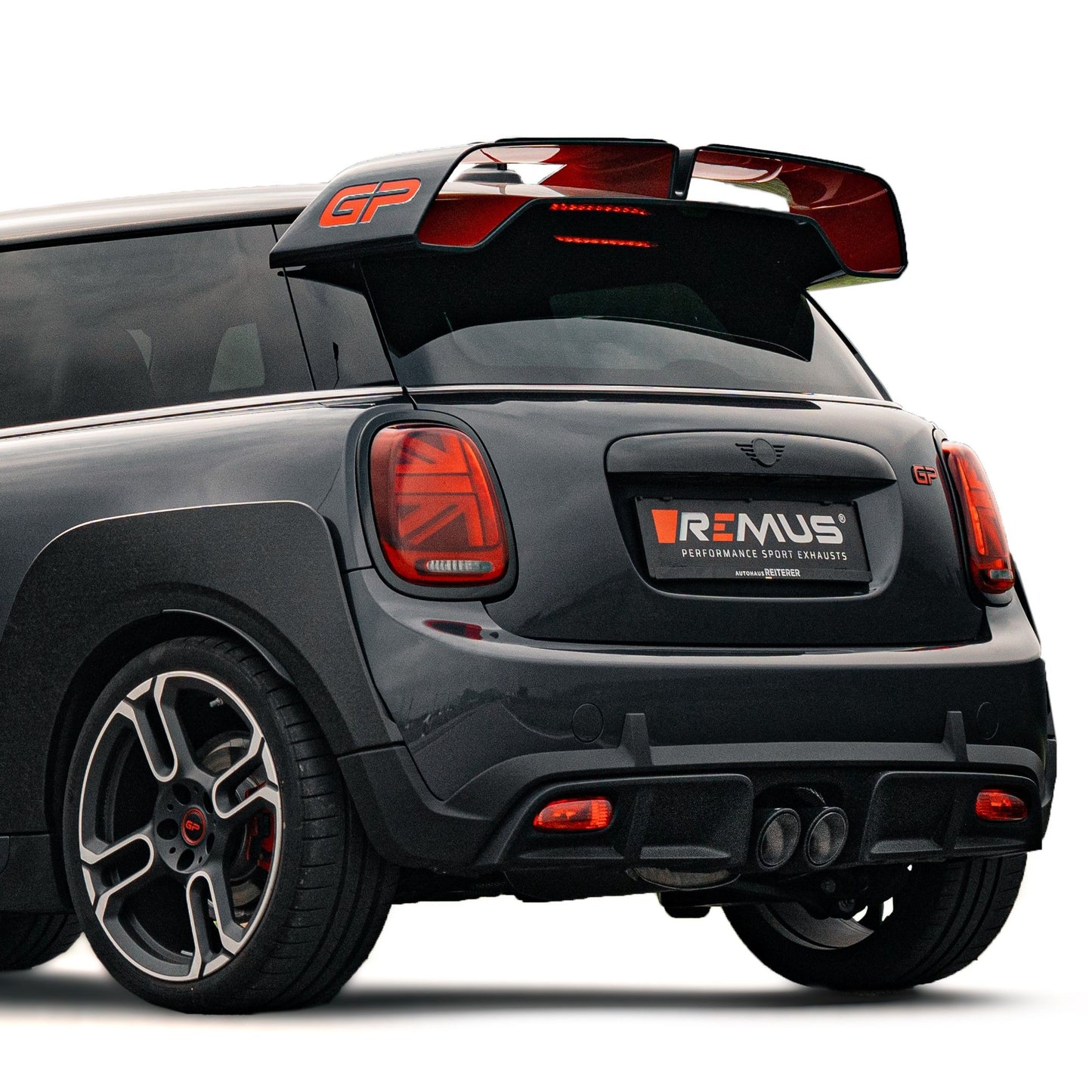 Axle-Back Exhaust System for Cooper S F56/F57 Facelift & John Cooper Works F56/F57 Facelift Sport Silencer + Connection Tube | 2x 100mm Titanium Brushed Tips