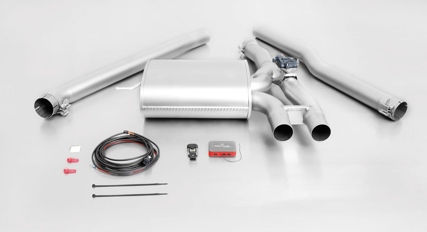 Sport Exhaust System for Cooper S F56 China / USA / Korea Racing Non-Resonated + Sport Valve Exhaust | 2x GT Black Tips