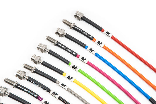 HoseTechnik Braided Brake Lines for Fiat 500 Abarth Pre 595 (HT-FIA-6-029-A) - photo 2
