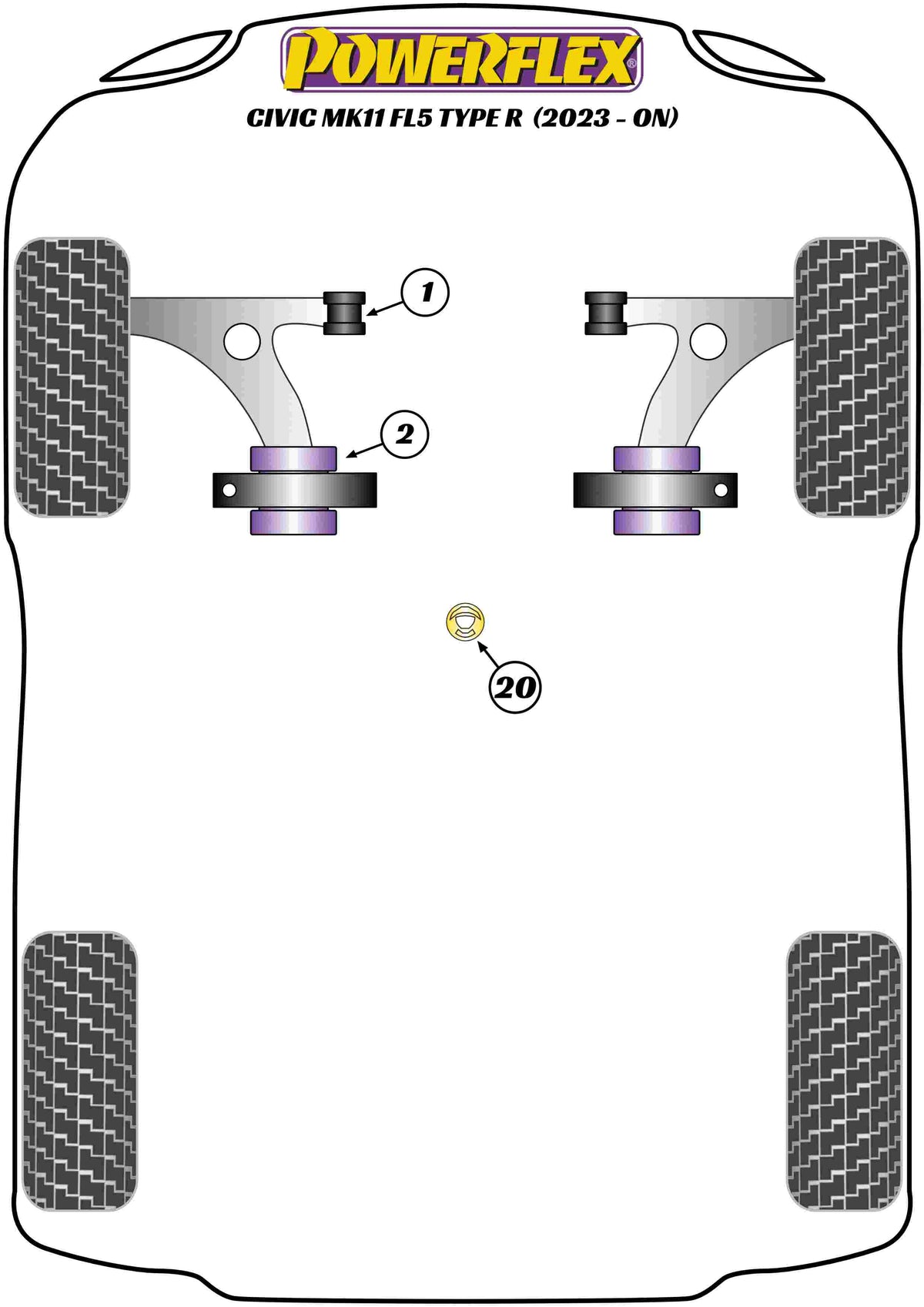 Powerflex diagram for the Civic MK11 FL5 Type R: this part is position 20