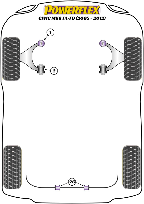 Powerflex diagram for the Civic Mk8 FA/FD Sedan: this part is position 1