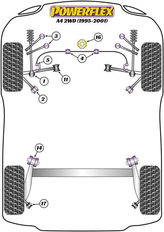 Powerflex diagram for the A4 2WD: this part is position 4