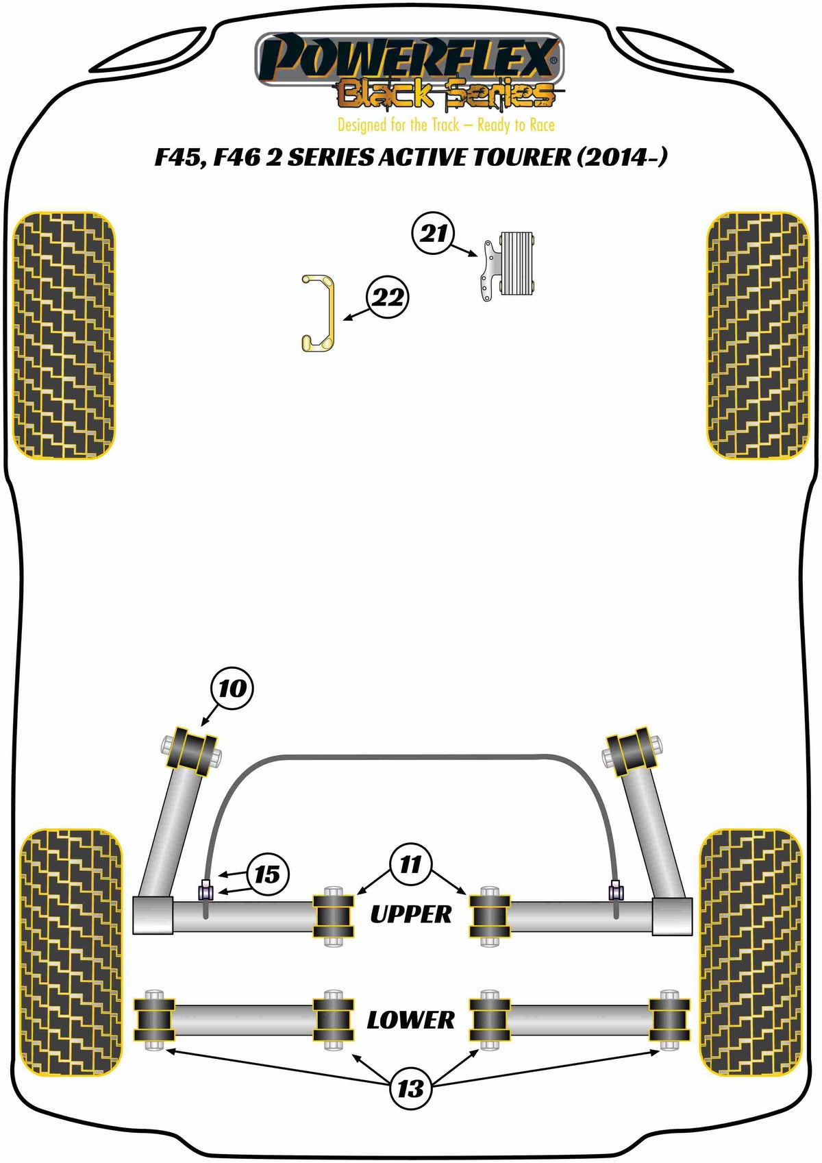 Powerflex diagram for the 2 Series F45, F46 Active Tourer: this part is position 1