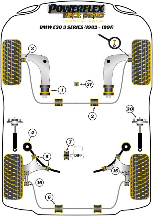 Powerflex diagram for the 3 Series E30 inc M3: this part is position 1