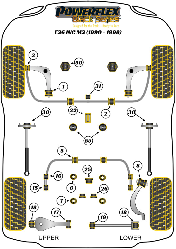 Powerflex diagram for the 3 Series E36 inc M3: this part is position 1