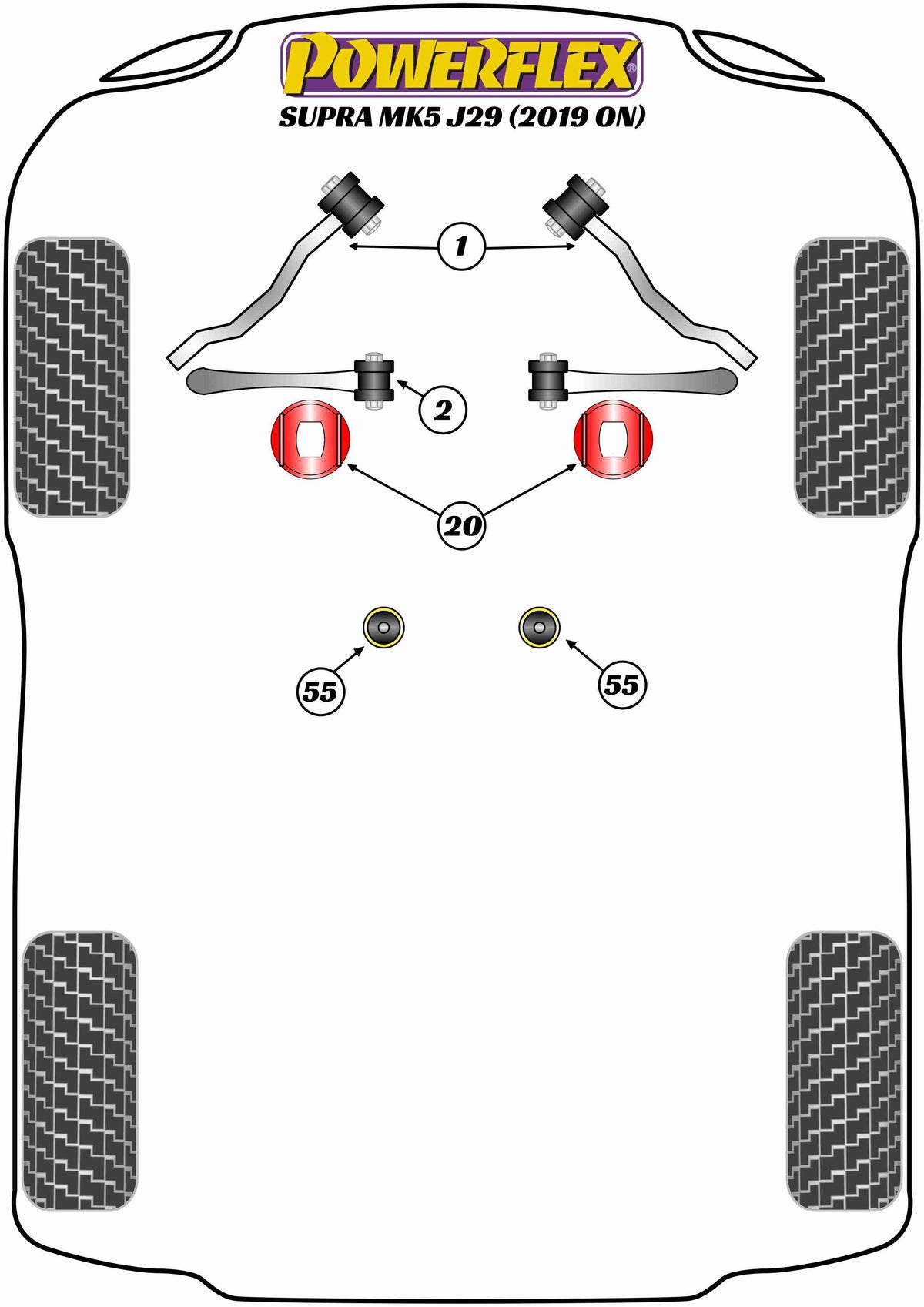 Powerflex diagram for the Supra Mk5 A90/J29: this part is position 2