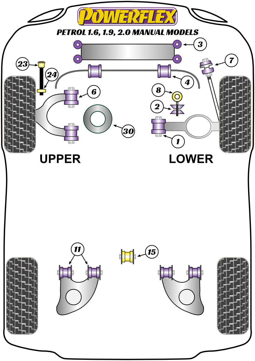 Powerflex diagram for the Transporter Models Petrol Models: this part is position 30