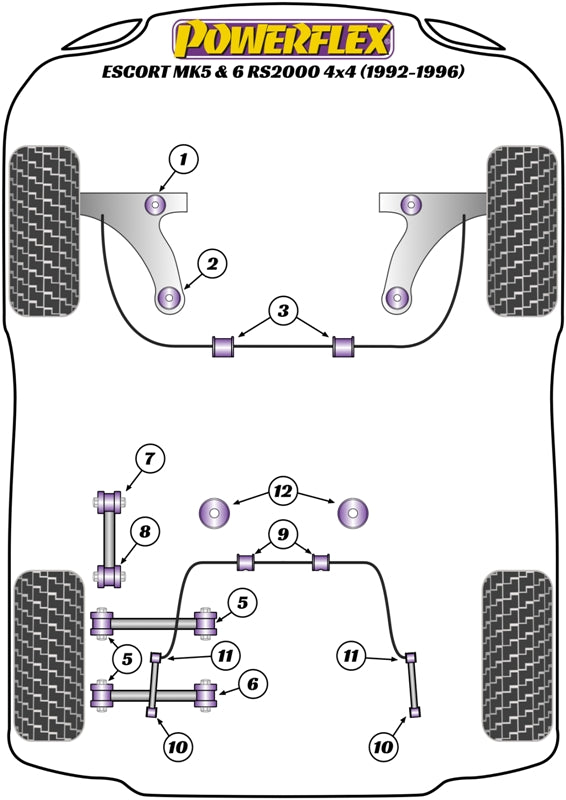 Powerflex diagram for the Escort MK5,6 RS2000 4X4: this part is position 10