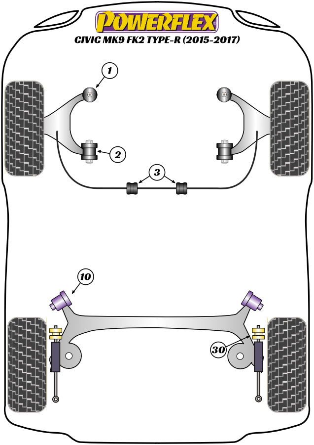 Powerflex diagram for the Civic Mk9 FK2 Type R: this part is position 30