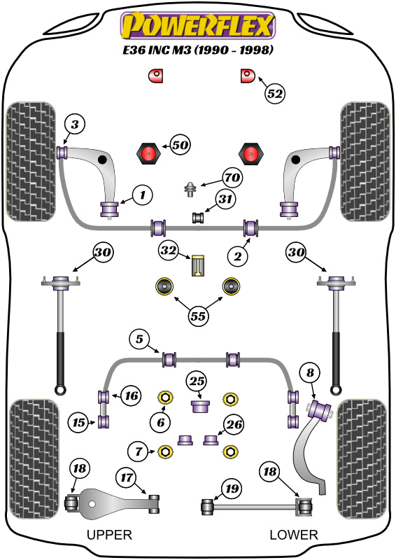 Powerflex diagram for the 3 Series E36 inc M3: this part is position 7
