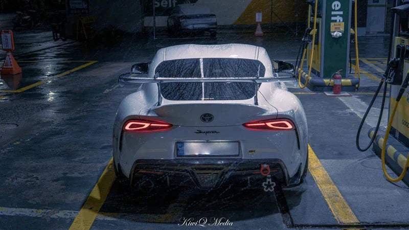 Toyota GR Supra A90 Mk5 Pre - Preg Carbon Fibre Swan Neck AT - R Rear Wing by Adro (2019+) - | Rear Wings | FD Racing