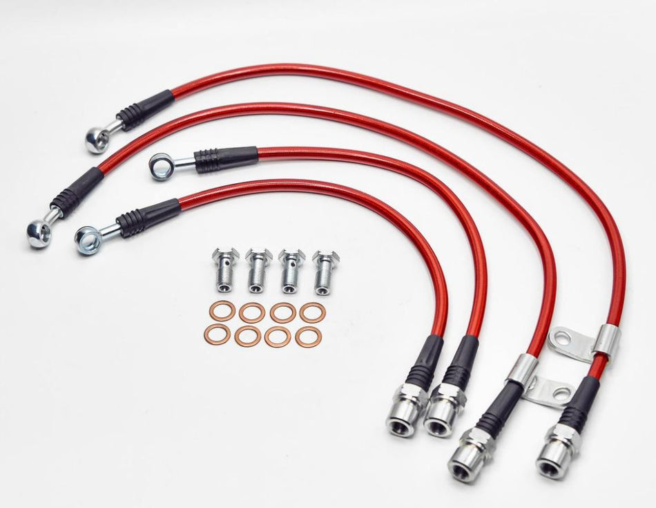 VR Performance Front and Rear Steel Braided Brake Lines Tesla Model 3