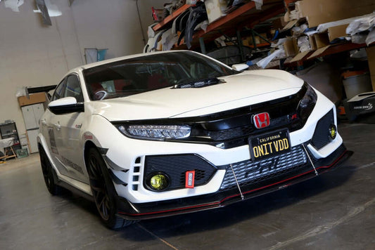 APR Carbon Fiber Front Bumper Canards - Honda Type R 2017 - up