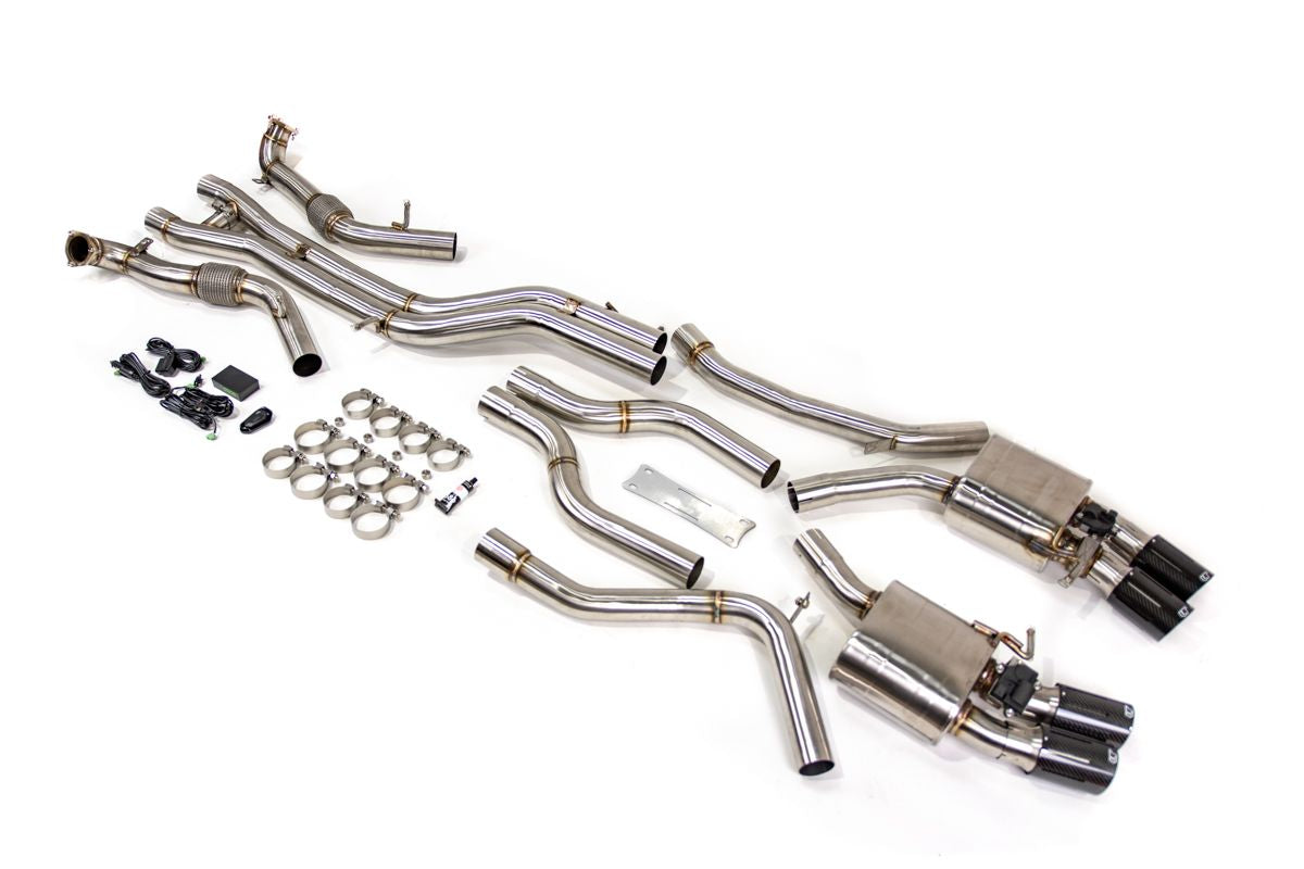 VR Performance Audi S4 S5 B9 Stainless Valvetronic Exhaust System with Carbon Tips