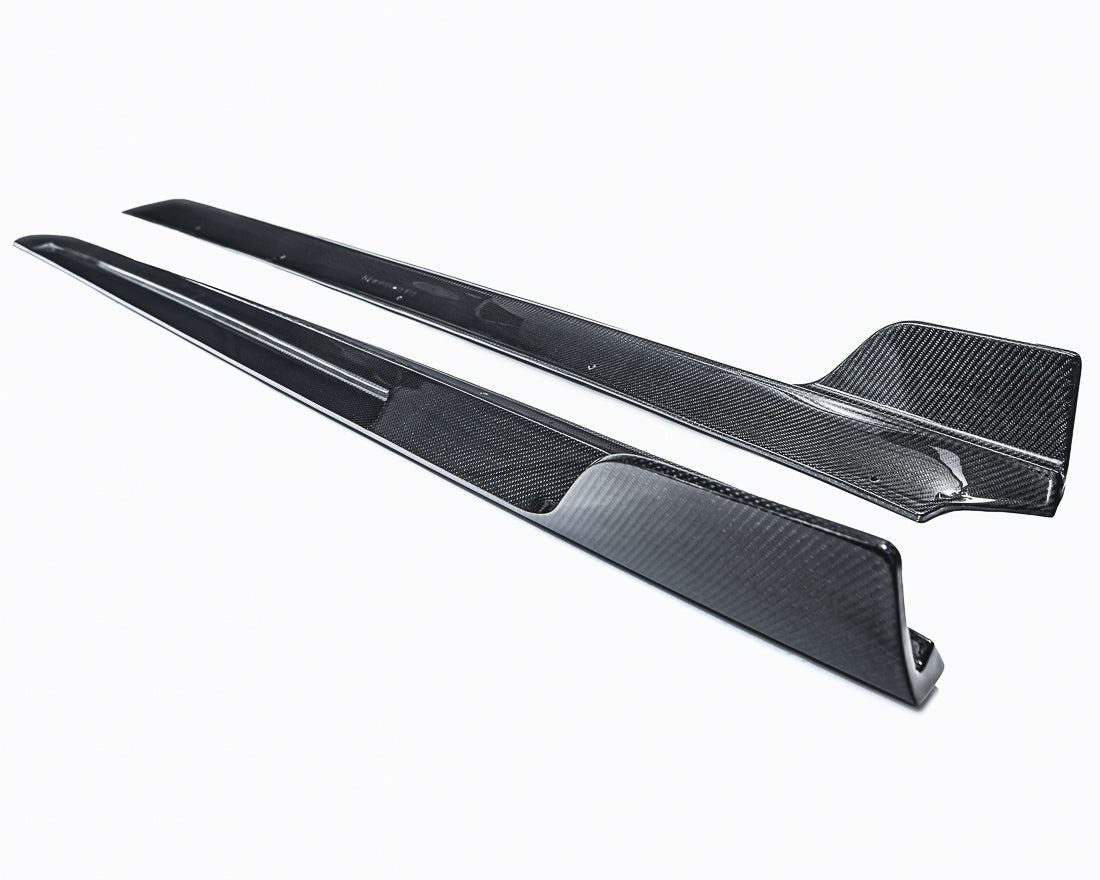 VR Aero Gloss Carbon Fiber Side Skirts Tesla Model 3 2018+