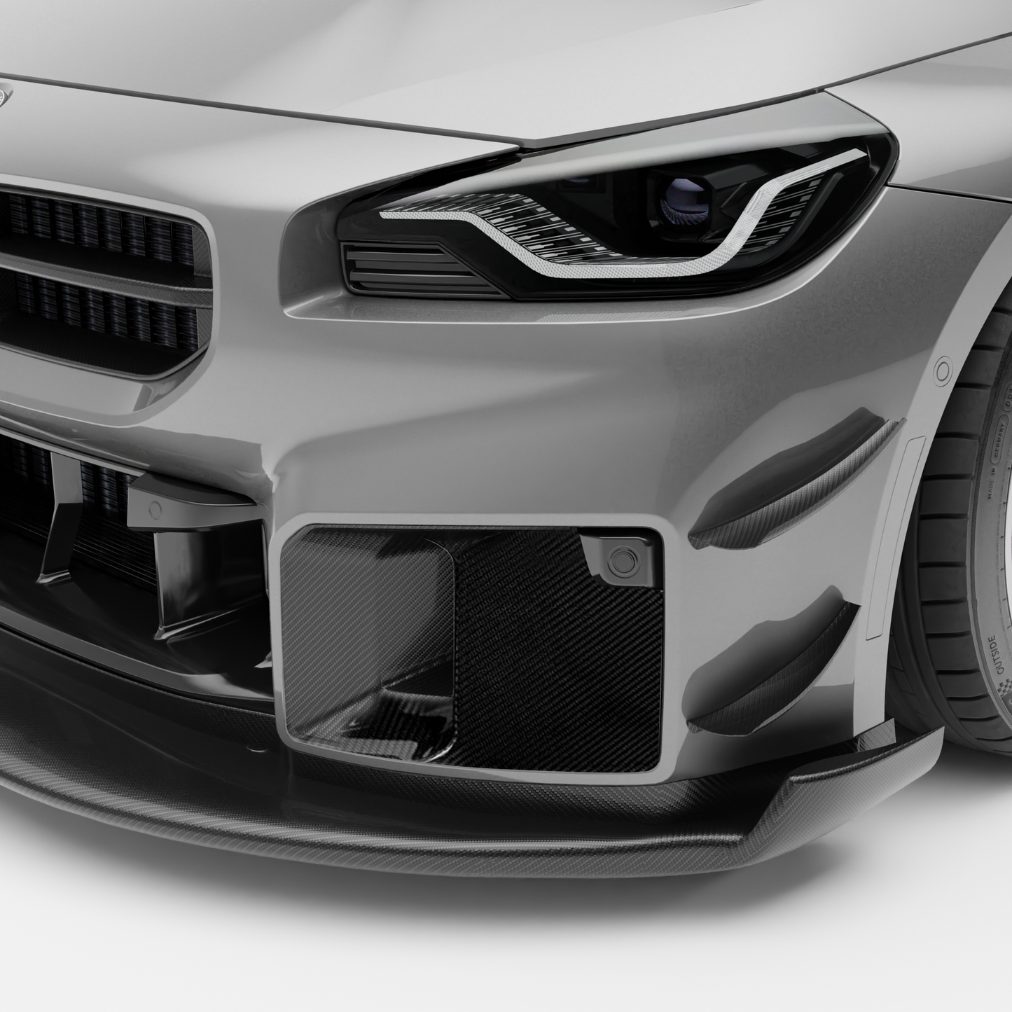 Revozport BMW M2 G87 Carbon Fibre Bumper Block-Off Plates