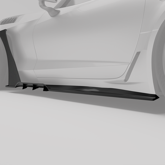 Revozport Corvette C7 Carbon Fiber Side Skirts