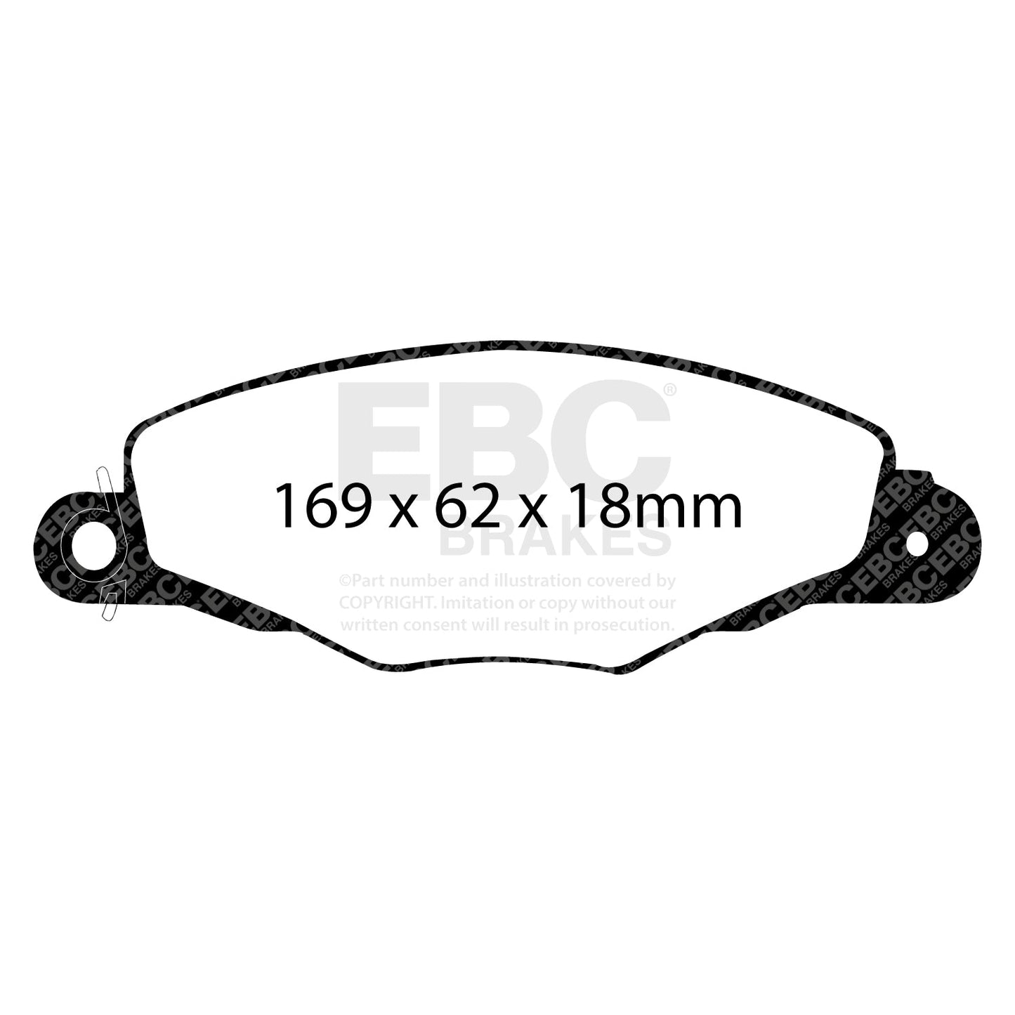 EBC Ultimax OE Replacement Brake Pad Set (DP1188/2) Image 3