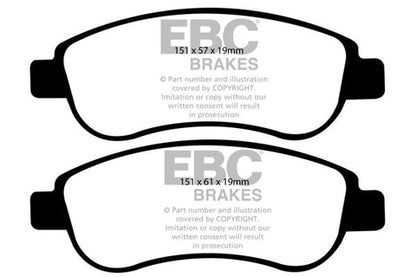 EBC Yellowstuff 4000 Series Street and Track Brake Pad Set (DP41951R) Image 4
