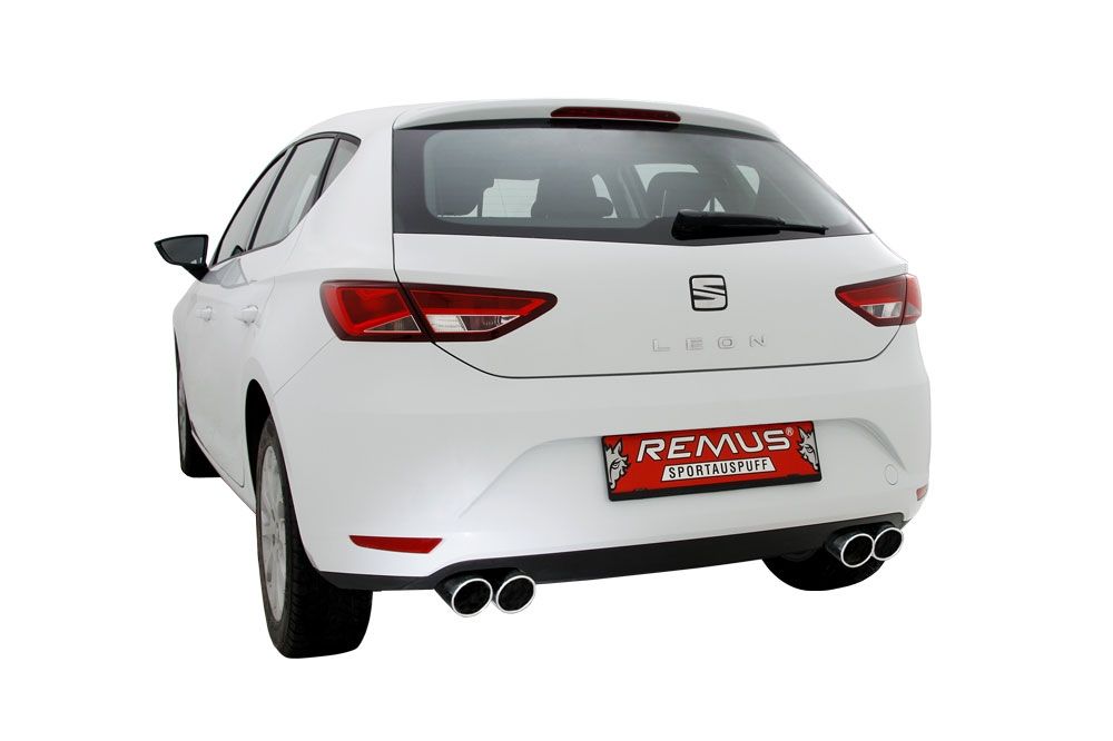 Axle Back Exhaust System for Seat Leon 5F 3 Silencer (955113 1500) | 4x 84mm Full Carbon Tips