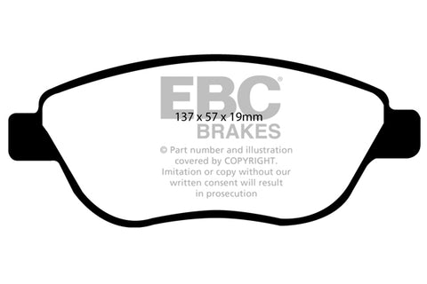 EBC Greenstuff 2000 Series Sport Brake Pad Set (DP21966) Image 3