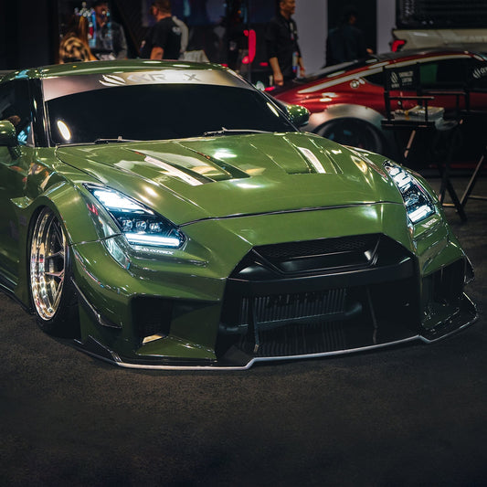 09-25 Nissan GT-R NOVA-Series LED Projector Headlights Alpha-Black | AlphaRex