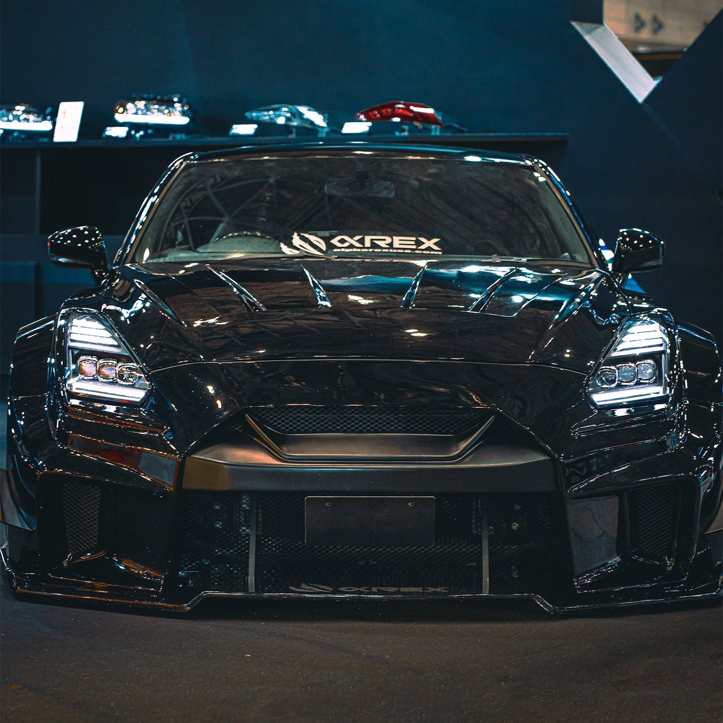 09-25 Nissan GT-R NOVA-Series LED Projector Headlights Black | AlphaRex