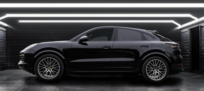 Front section-back-system for Porsche Cayenne E-Hybrid PO536/9YA 4x 102mm Black Chrome Straight Cut Tips
