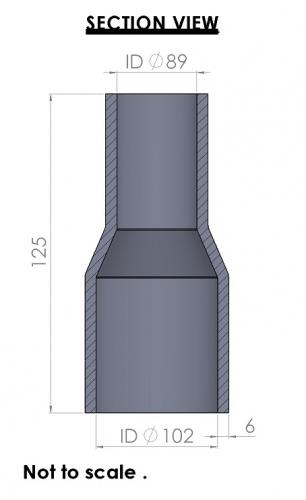 Silicon Hoses 102-89mm Straight Reducer Silicone Hose (FMS102-89) - photo 3