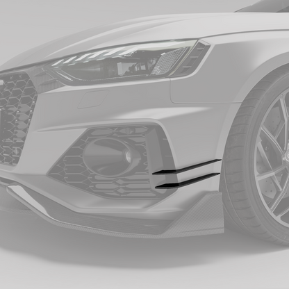 Revozport Carbon Fibre Front Bumper Canards for Audi RS4 B9.5