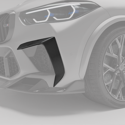 Revozport BMW X5M F95 PRE LCI Carbon Fiber Front Bumper Canards